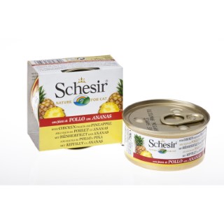 Boîte Chat- Schesir® Pâtée aux Filets de Poulet avec morceau d'Ananas - 75g 633325
