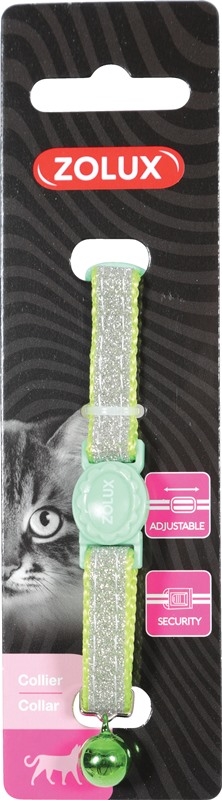Collier Chat – Zooplus Collier Nylon Shiny Réglable Vert 672536