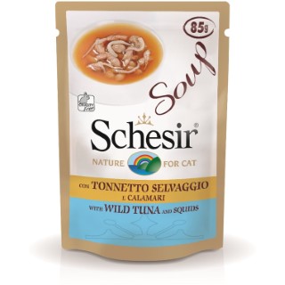 Soupe chat Schesir Thon sauvage et Calmars - 85g 672771