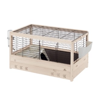Cage pour lapin en bois coloris blanc Arena 120 - 125 x 64,5 x 51 cm 694999