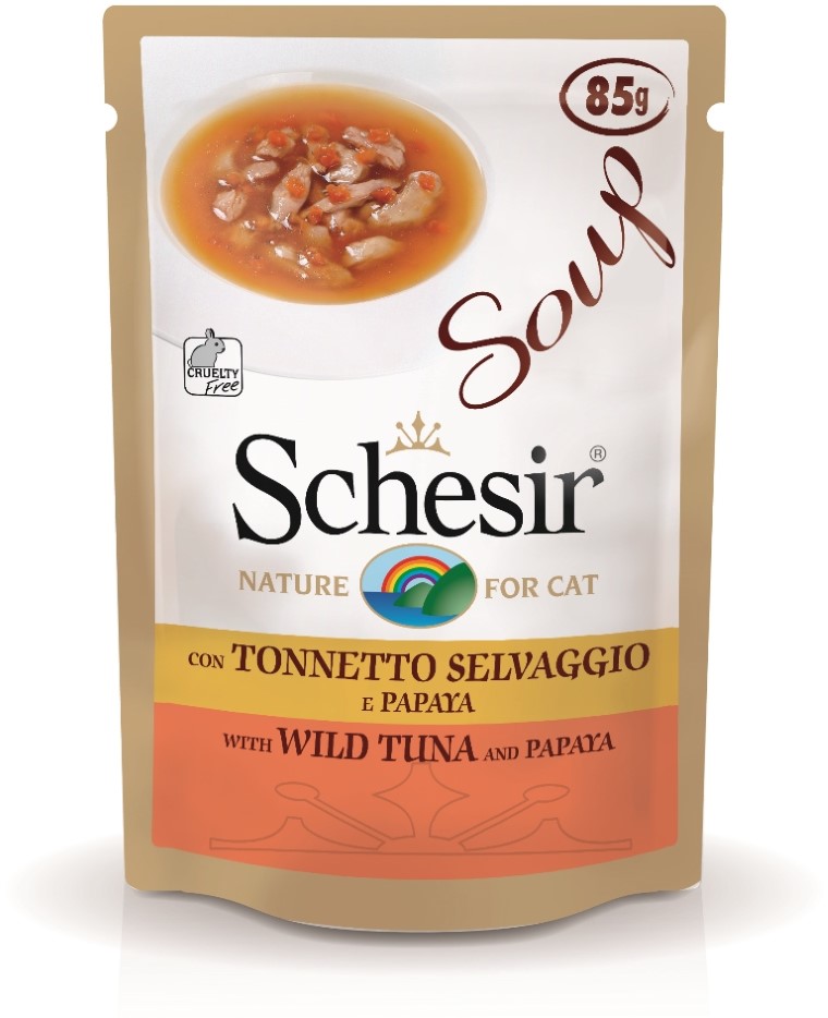 Soupe chat Schesir Thon sauvage et Papaye - 85g 672773