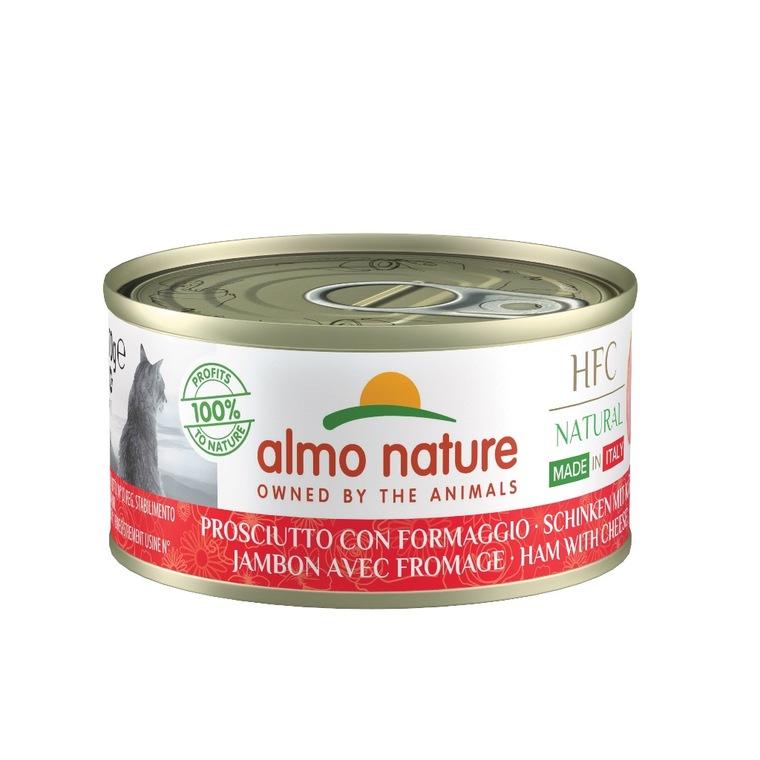 Boîte chat – Almo Nature HFC Made in Italy Jambon avec Parmigiano 70 gr 696634