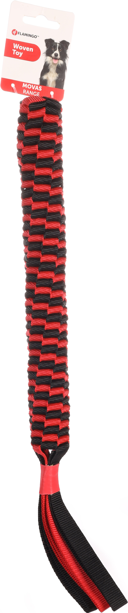 jouet chien - flamingo jouet movas bâton tissé rouge et noir - 50 x 3,7 cm