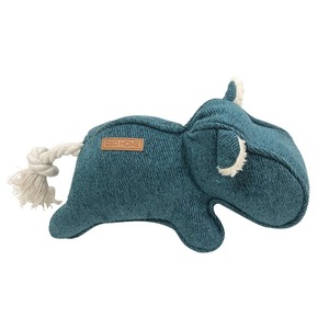 Jouet Chien – Peluche Hippopotame Emmy coloris bleu – 30 x 14 cm 716078