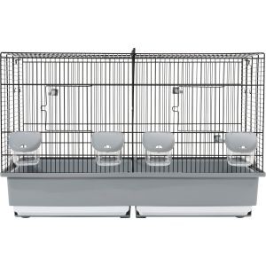 Cage d'élevage pour oiseaux 67 noire et grise 77078