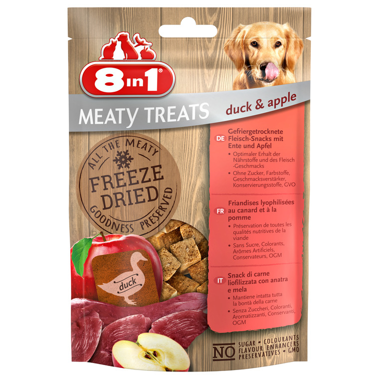 Friandises Chien – 8in1 Meaty Treats canard et pommes – 50 g 710911
