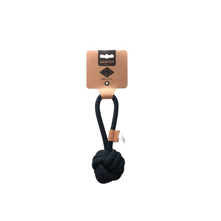 Jouet Chien – Harper Ball avec boucle en corde coloris noir – Taille S 716081