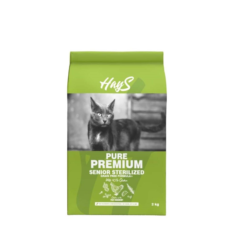 Croquettes Chat Senior Stérilisé – Hays Pure Premium au poulet – 2 kg 740328