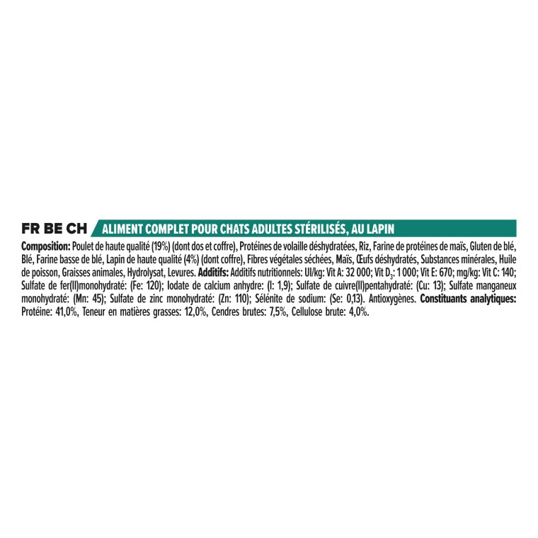 Croquettes Chat – Pro Plan Stérilisé Lapin - 3 kg 157755