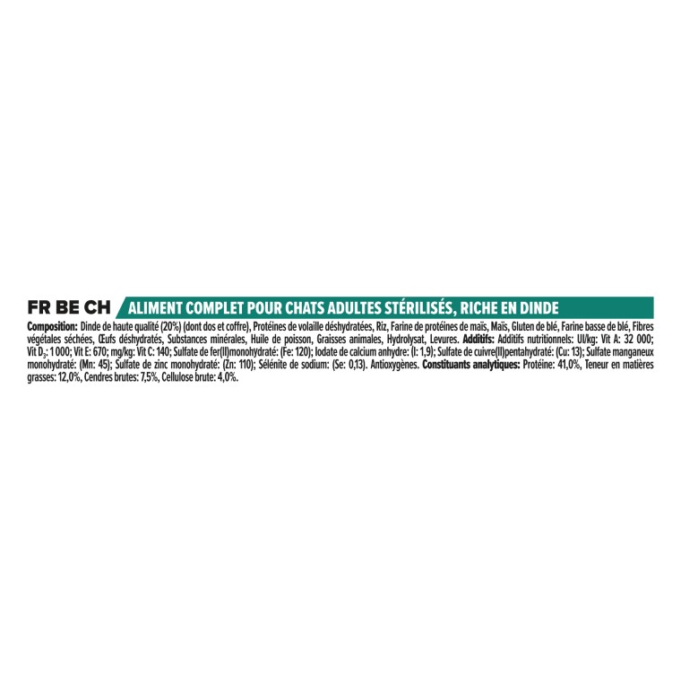 Croquettes Chat – Pro Plan Sterilised Dinde – 3 kg 363512