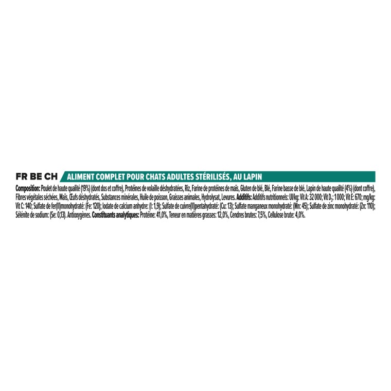 Croquettes Chat – Pro Plan Sterilised Lapin – 1,5 kg 157754