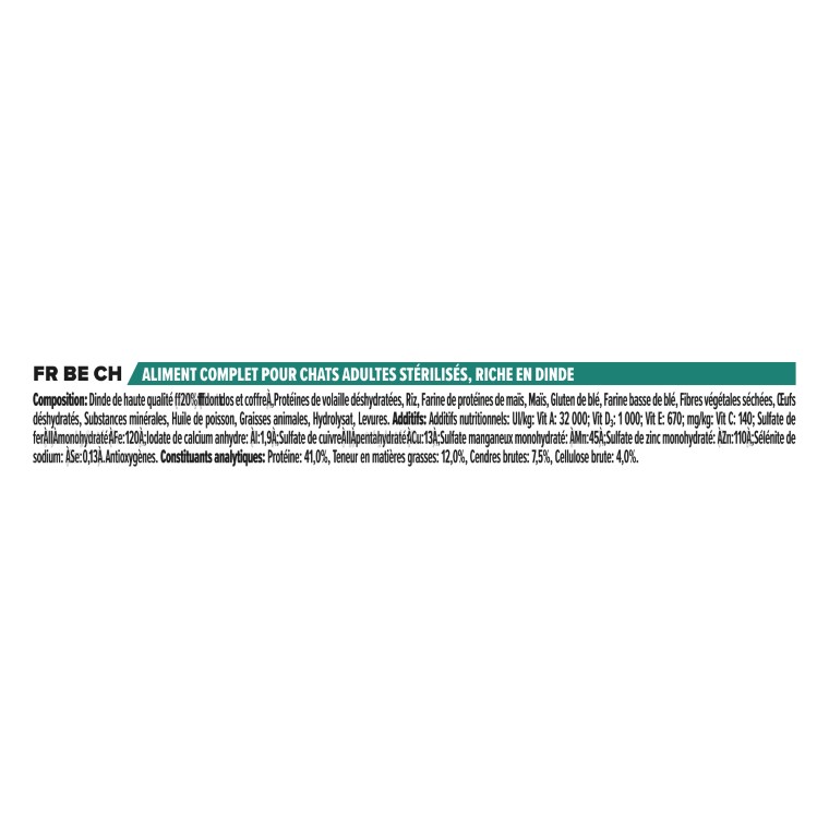 Croquettes Chat – Pro Plan Sterilised Dinde – 1,5 kg  363511