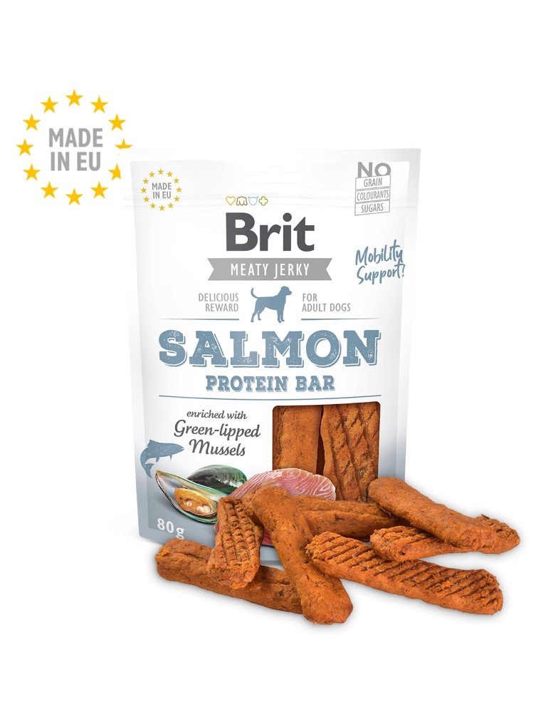 Friandises Chien – Brit Meaty Jerky Snack Salmon protein bar – 80 gr 822109