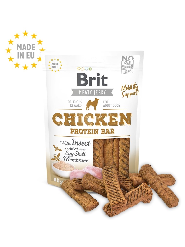 Friandises Chien – Brit Meaty Jerky Snack Chicken with insect protein bar – 80 gr 822111