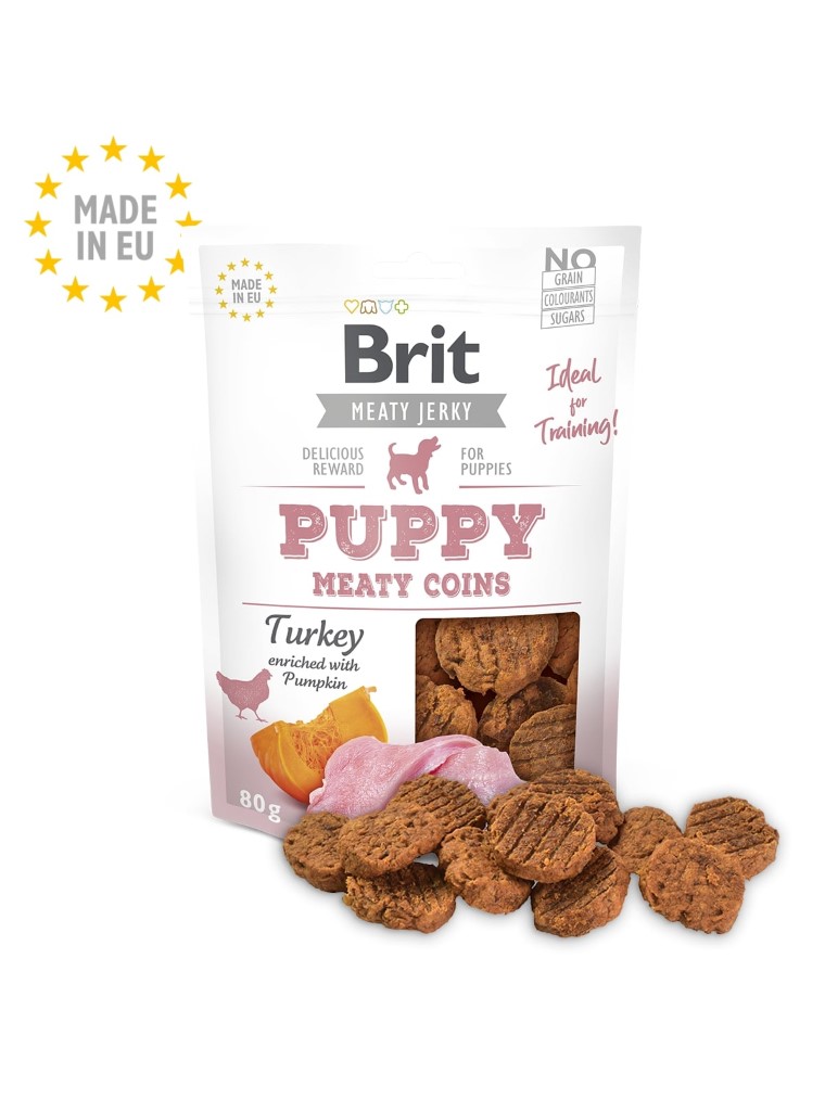 Friandises Chien – Brit Jerky Meaty Coins for puppies Turkey – 2,5 – 3 cm 822115