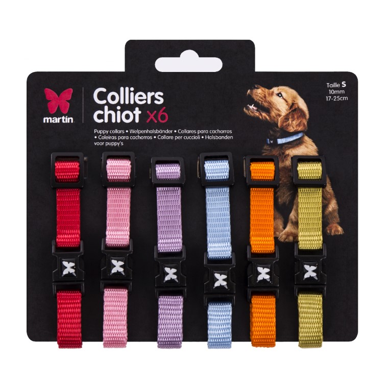Collier Chien – Martin Sellier Pack 6 colliers chiot – 17 à 25 cm 826542
