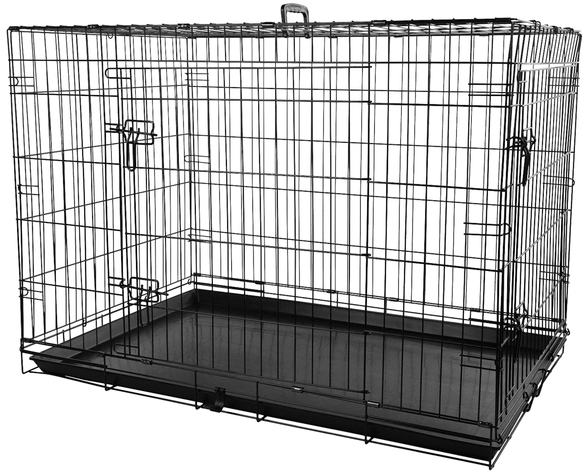 Cage Pour Chien Mezo Noir XXL 76x124x83cm - Cage en métal Chien - Logement  et couchage Flamingo