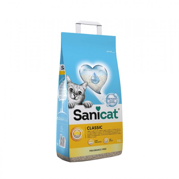 hygiène chat – sanicat classic fragrance free – 16 l