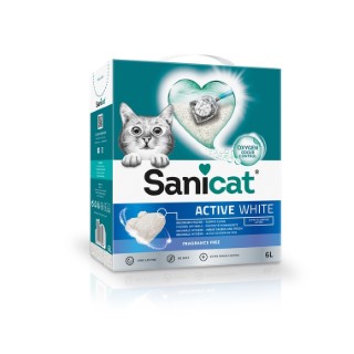 Litière minérale pour chat Sanicat Active White 6L - 6kg  928533