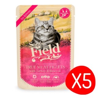 Pâtée pour chatons en sachet - Sam's Field Dinde & Brocoli - Lot de 5 x 85g L200067