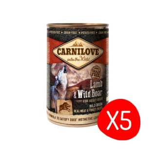 Boîte Chien - Carnilove Wild Meat Agneau & Sanglier - Lot de 5 x 400 g L200164