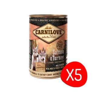 Boîte Chiot - Carnilove Wild Meat Puppy Saumon & Dinde - Lot de 5 x 400 g L200166