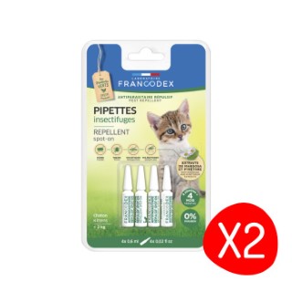 Soin Chat – Francodex Pipettes insectifuges chaton – Lot de 2 X 4 pipettes L200377