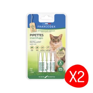Soin Chat – Francodex Pipettes insectifuges chat – Lot de 2 X 4 pipettes L200378