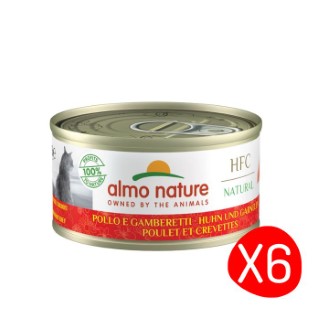 Boîte Chat – Almo Nature HFC Natural Poulet et Crevettes - 6 X 70 gr L200452