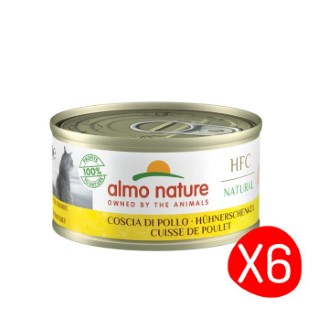 Boîte Chat – Almo Nature HFC Natural Cuisse de Poulet - Lot de 6 X 70 gr L200455